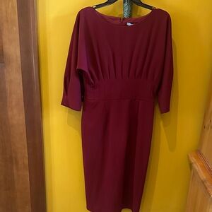 ANTONIO MELANI Rich burgundy 3/4 Sleeve Dress